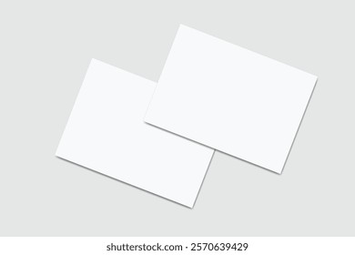 Postcard design mockup empty double sided template. Blank letter paper, thank you card, notecards, note paper, greeting card, wedding invitation or any creative work for presentation of your design
