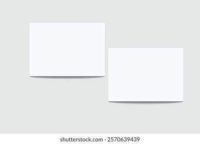 Postcard design mockup empty double sided template. Blank letter paper, thank you card, notecards, note paper, greeting card, wedding invitation or any creative work for presentation of your design
