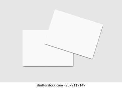 Postcard design mockup empty double sided template. Blank letter paper, thank you card, notecards, note paper, greeting card, wedding invitation or any creative work for presentation of your design
