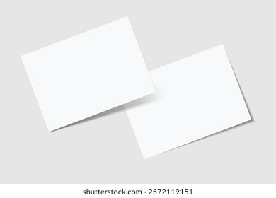 Postcard design mockup empty double sided template. Blank letter paper, thank you card, notecards, note paper, greeting card, wedding invitation or any creative work for presentation of your design
