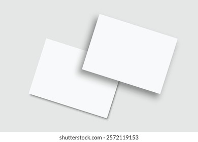 Postcard design mockup empty double sided template. Blank letter paper, thank you card, notecards, note paper, greeting card, wedding invitation or any creative work for presentation of your design
