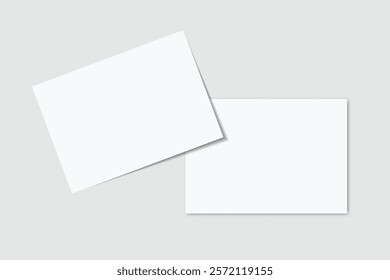 Postcard design mockup empty double sided template. Blank letter paper, thank you card, notecards, note paper, greeting card, wedding invitation or any creative work for presentation of your design
