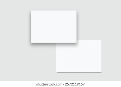 Postcard design mockup empty double sided template. Blank letter paper, thank you card, notecards, note paper, greeting card, wedding invitation or any creative work for presentation of your design
