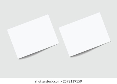 Postcard design mockup empty double sided template. Blank letter paper, thank you card, notecards, note paper, greeting card, wedding invitation or any creative work for presentation of your design
