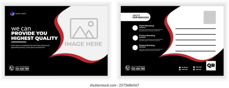 Postcard Design Template Corporate Card Design Creative Postcard Design Editable and Abstract 