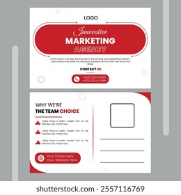 postcard design template minimal double sided layout