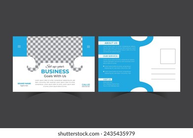 Postcard design template vector and illustrator