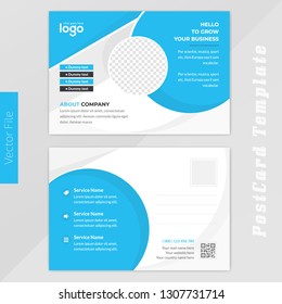 Postcard Design vector template for your business