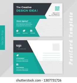 Postcard Design vector template for your business