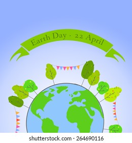 Postcard for Earth Day. April 22. Earth day background