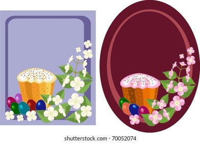 Postcard with Easter cake,