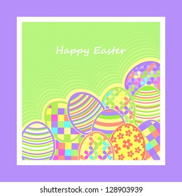 Postcard with Easter eggs