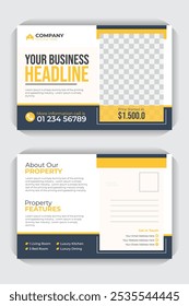 Postcard or EDDM template design Real estate flyer or postcard design professional house sale postcard design, creative and modern postcard design layout.
