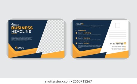Postcard or EDDM template, Double sided landscape poster design

