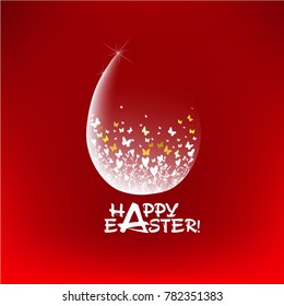 Postcard with egg Happy Easter! Vector