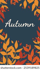 Postcard with elegant minimalist autumnal background. Social media thanksgiving template