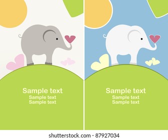 Postcard "Elephant with a heart"