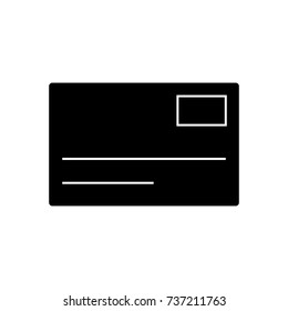 postcard, email  icon, vector illustration, sign on isolated background