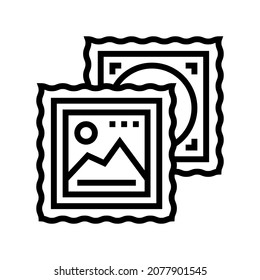 postcard for envelope line icon vector. postcard for envelope sign. isolated contour symbol black illustration