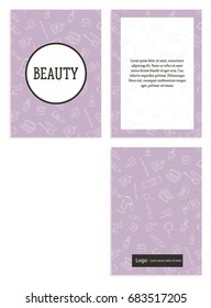Postcard with fashion outline pattern