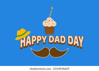 Postcard for Father's Day. Poster in retro style. Paper cut. Vector illustration.