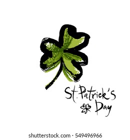 Postcard to the feast of St. Patrick with the image of clover.