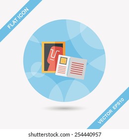 Postcard flat icon with long shadow
