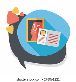 Postcard flat icon with long shadow