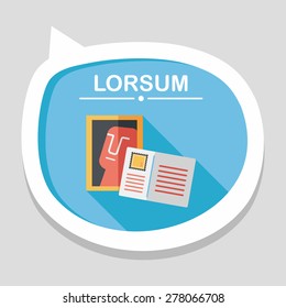 Postcard flat icon with long shadow