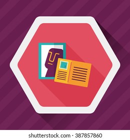 Postcard flat icon with long shadow