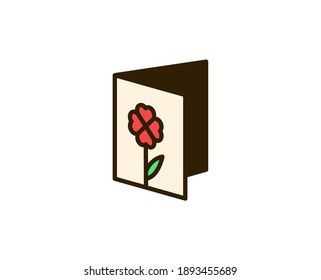 Postcard flat icon. Single high quality outline symbol for web design or mobile app.  Holidays thin line signs for design logo, visit card, etc. Outline pictogram EPS10