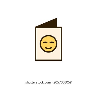 Postcard flat icon. Single high quality outline symbol for web design or mobile app.  Holidays thin line signs for design logo, visit card, etc. Outline pictogram EPS10