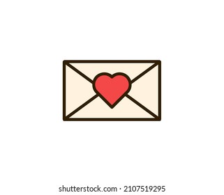 Postcard flat icon. Single high quality outline symbol for web design or mobile app.  Holidays thin line signs for design logo, visit card, etc. Outline pictogram EPS10