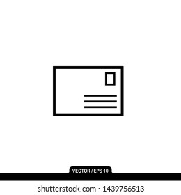 postcard flat icon; postcard vector