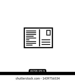 postcard flat icon; postcard vector