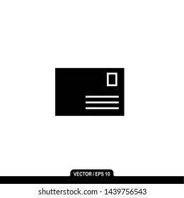 postcard flat icon; postcard vector