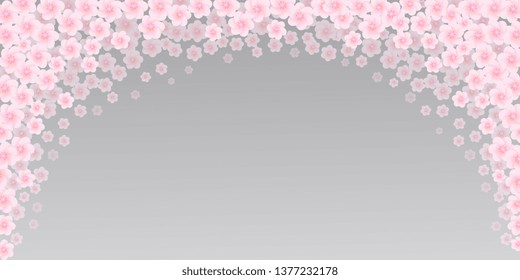 Postcard. Floral background. Pink flowers. Greeting card. Spring flowers. Spring background. Petals pink. Vector graphics