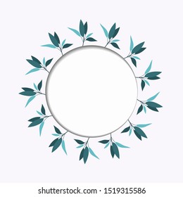 Postcard with floral pattern and cut paper element. Invitations to a wedding, holiday or greeting.
