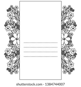 postcard with flowers and leafs decoration