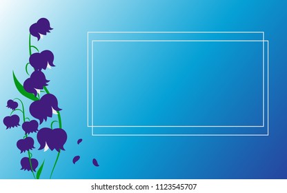 postcard with flowers on blue background