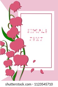 postcard with flowers on pink background