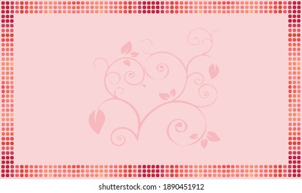 Postkarte mit Rahmen und Herzmuster. Valentinstag-Geschenk