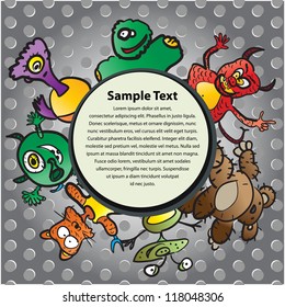 Postcard with funny monsters