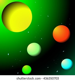 Postcard - Galaxy. Abstract image of the universe, the cosmos and the planets.
