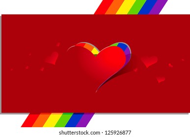 postcard with gay heart for Valentine's Day