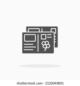 Postcard glyph icon. Can be used for digital product, presentation, print design and more.