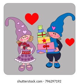 postcard gnomes love