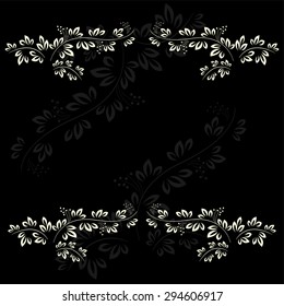 Postcard with graphic leaves vector illustration