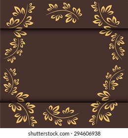 Postcard with graphic leaves vector illustration