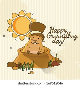 Postcard to Groundhog Day / Congratulations to the end of winter and beginning of spring